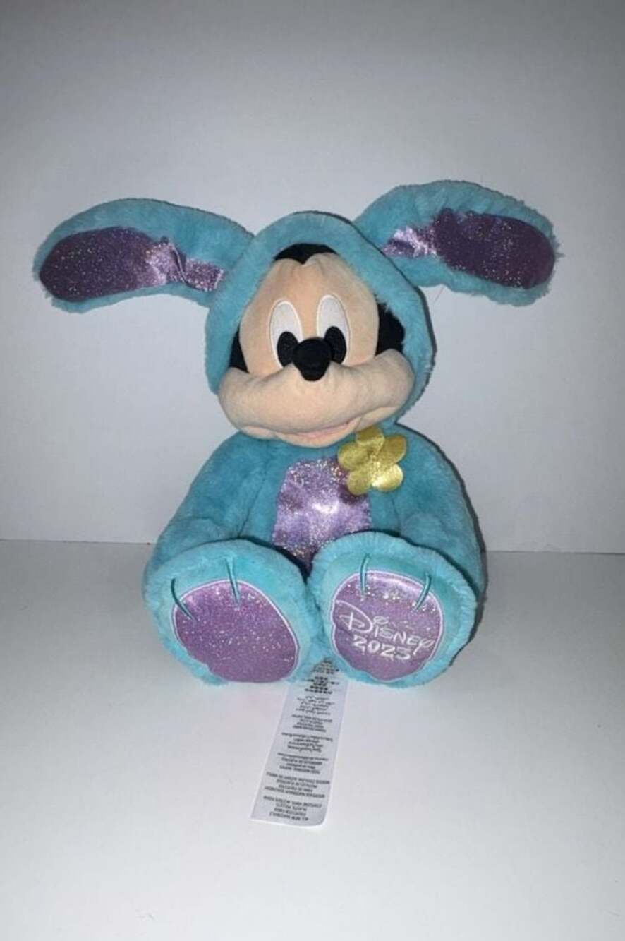 Disney Store Mickey Mouse 2023 Easter Bunny Plush in Blue Costume